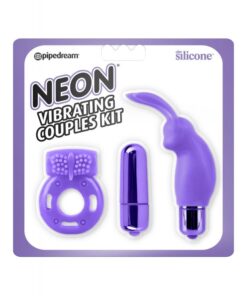 Neon Vibrating Couples Kit - Purple