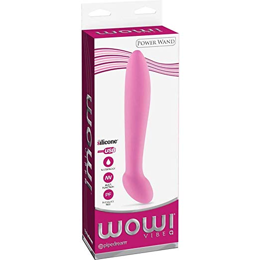 Vibrador Masajeador Wow Vibe Silicone Power Wand Rosa 16cm Pipedream