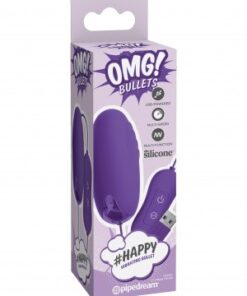 OMG! Bullets #Happy USB Vibrating Bullet - Purple
