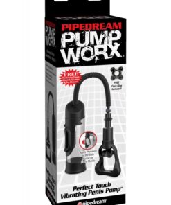 Pump Worx Perfect Touch Vibrating Penis Pump - Black