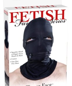 Zipper Face Hood Black - Fetish Fantasy Series