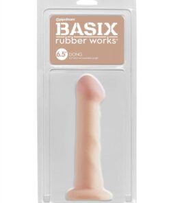 Basix Rubber Works 6.5" Dong with Suction Cup-Light