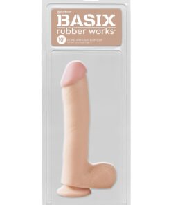 Basix Rubber Works 10" Dong With Suction Cup - Flesh