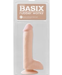 Basix Rubber Works 8" Dong with Suction Cup-Light