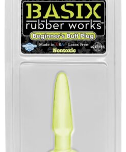 Basix Rubber Works Beginners Butt Plug Glow In The Dark