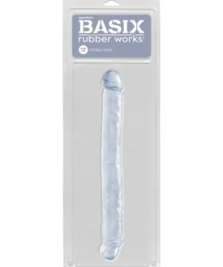Basix Rubber Works 12" Double Dong - Clear