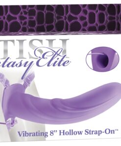 Fetish Fantasy Elite Vibrating 8" Hollow Strap-On - Purple