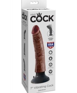 King Cock - 7" Vibrating Cock Brown