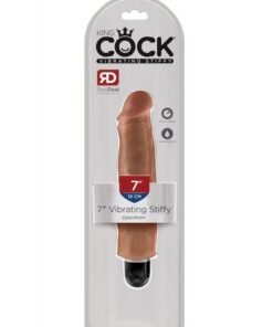 King Cock 7" Vibrating Stiffy - Tan