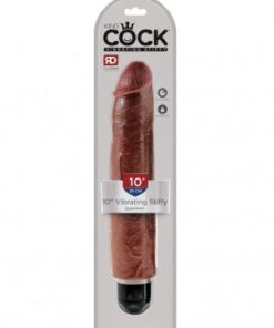 King Cock Vibrating Stiffy Brown 10"