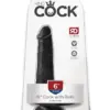 King Cock 6" Cock with Balls - Black