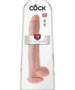 King Cock 14" Cock With Balls Flesh