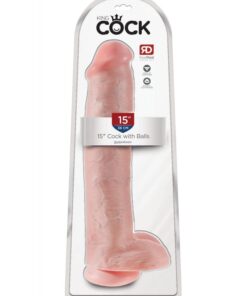 King Cock 15" Cock With Balls Flesh