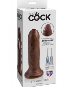 King Cock 6" Uncut Brown