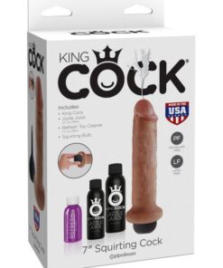King Cock 7" Squirting Cock Tan