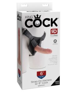 King Cock Strap On Harness With 6" Cock - Flesh