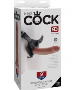 King Cock Strap-On Harness With Cock Tan 9"