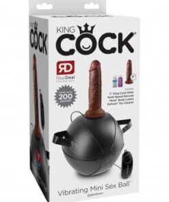 King Cock Vibrating Mini Sex Ball With Dildo Brown 7"