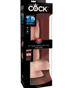 King Cock Plus 10" Triple Density Fat Cock With Balls
