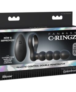 Fantasy C-Ringz Remote Control Double Penetrator- Black