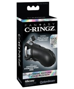 Fantasy C-Ringz Extreme Silicone Cock Blocker - Black