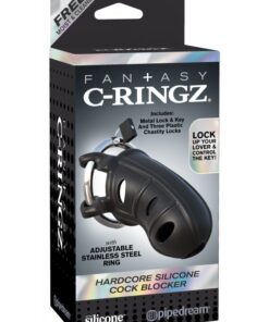 Hardcore Silicone Cock Blocker Black - Fantasy C-Ringz