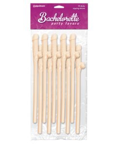 Bachelorette Party Favors Dicky Sipping Straws - Light 10 pcs