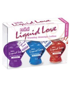 Mini Liquid Love Warming Massage Lotion Sampler 3-Pack 1.25 Oz (37Ml) Bottles