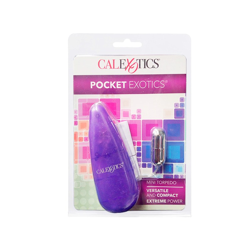 Vibrador Tipo Bullet con Control Pocket Exotics Mini Torpedo Purple CalExotics