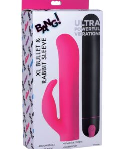 BG XL Bullet & Rabbit Silicone Sleeve - Pink