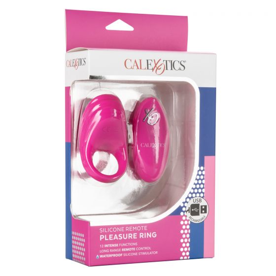 Anillo Vibrador de Silicón con Control Remoto Silicone Remote Pleasure Ring Rosa CalExotics