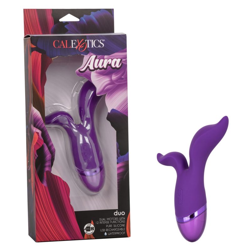 Vibrador Conejo Recargable Aura Duo Morado CalExotics