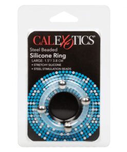 Steel Beaded Silicone Ring Large