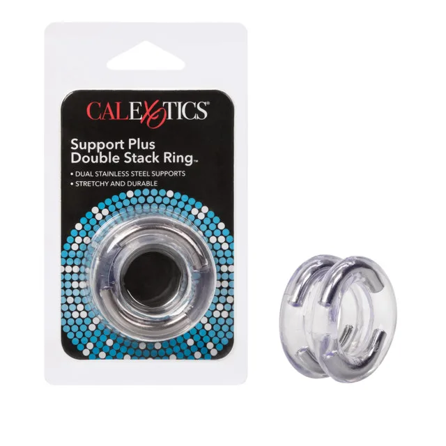 Anillo para Pene Doble con Refuerzo de Acero Inoxidable Support Plus CalExotics