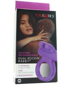 Dual Rockin' Rabbit Vibrating Cock Ring Purple
