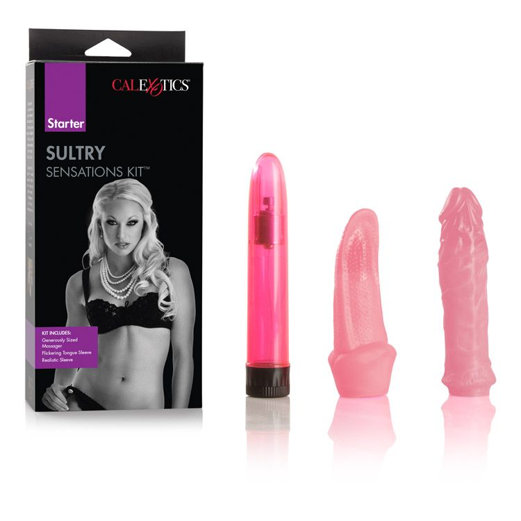 Kit Vibrador con Fundas Intercambiables Sultry Sensations Rosa CalExotics