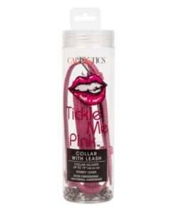 Collar With Leash - Tickle Me Pink