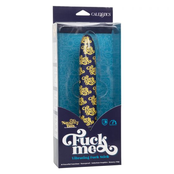 Vibrador Clásico Recargable Naughty Bits Fuck Me Navy Gold CalExotics