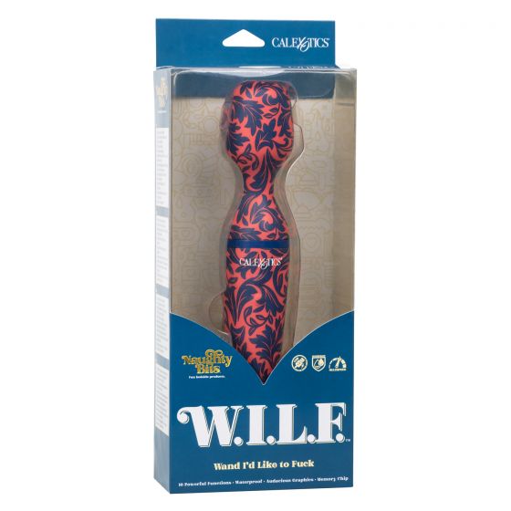 Masajeador de Varita Recargable Naughty Bits W.I.L.F. Navy Coral Leaf CalExotics