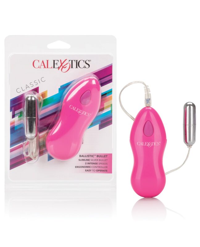 Vibrador tipo Bullet Slimline con Control Ergonómico Ballistic Bullet Rosa CalExotics
