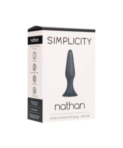Nathan Small Conical Butt Plug With Suction Cup Black