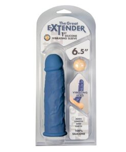 The Great Extender 1St Silicone Vibrating Sleeve 6.5'' Blue