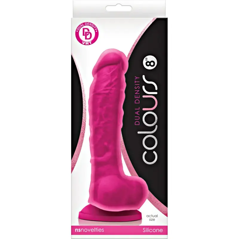 Dildo de Silicona Dual Density Rosa Colours 21cm NS Novelties
