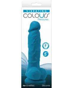 Colours - Pleasures - Vibrating - 5" Dildo - Blue