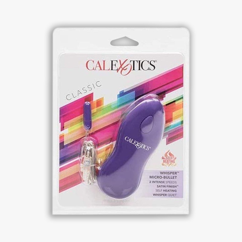 Vibrador tipo Bullet Whisper Micro-Bullet Autocalentable Púrpura CalExotics