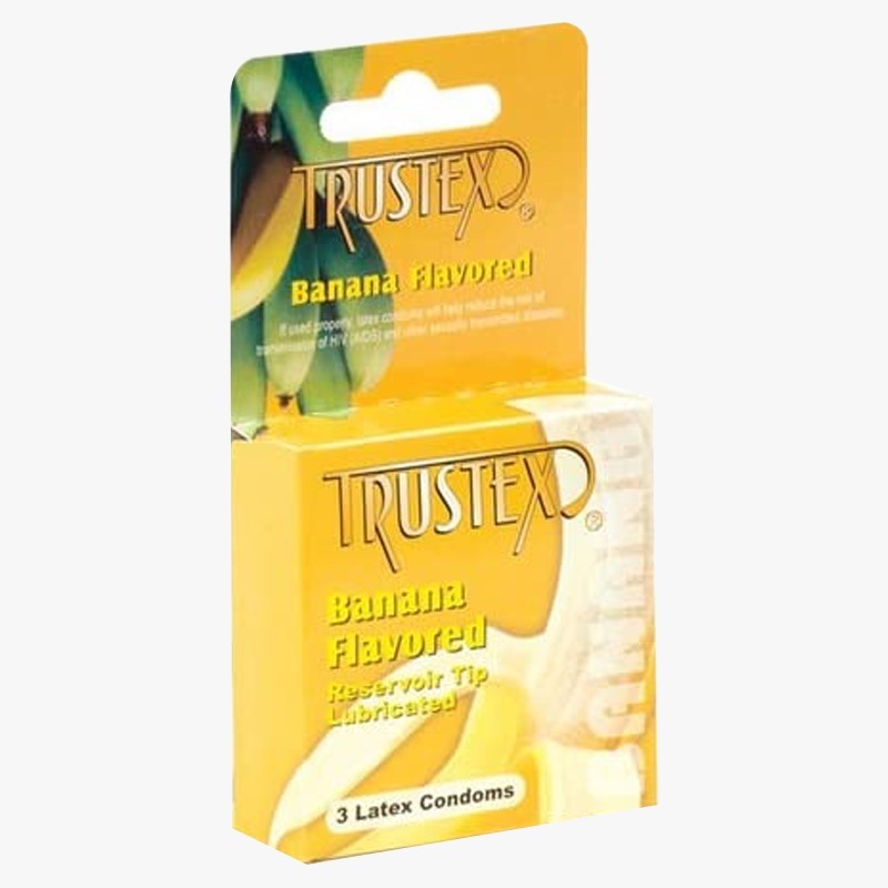 Trustex Flavored Lubricated Condoms - 3 Pack - PLATANO