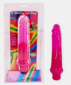 8" Vibrating Jelly Dong Pink