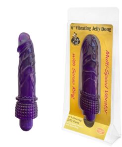 758-PUR/WTRPRF 6" VIBRATG JELLY-PURPLE