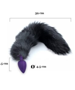 RY-068-PURPLE-M+ Fox Tail Plug black short Length 38-45cm