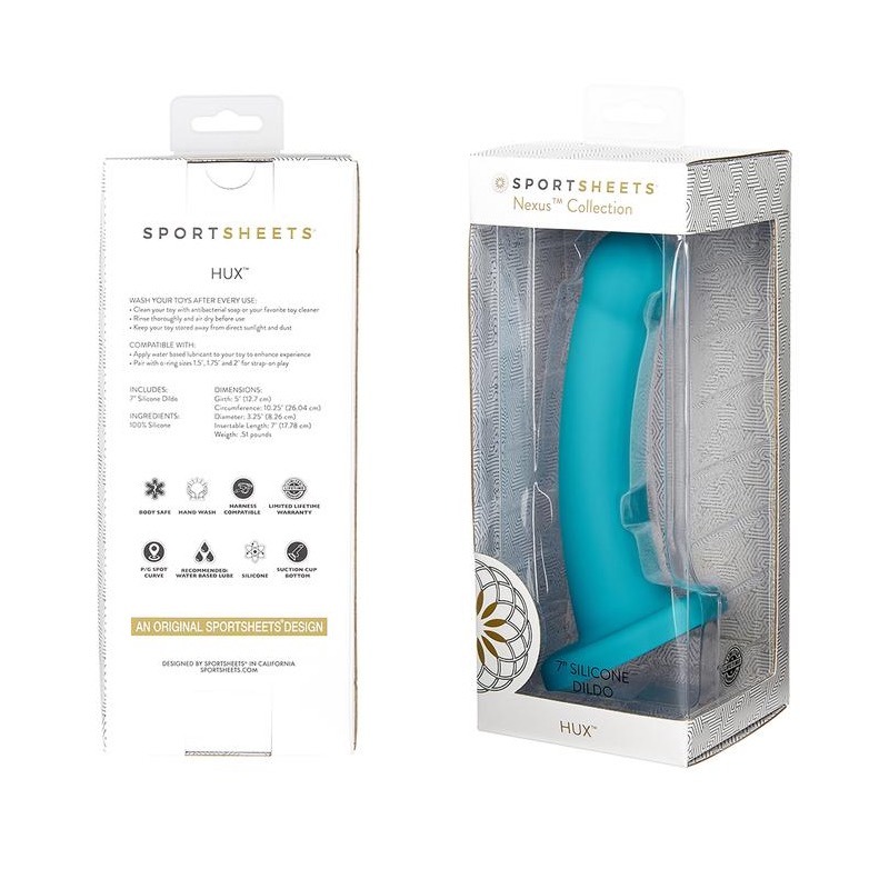 Dildo de Silicona Hux Teal 18cm Nexus Collection Sportsheets